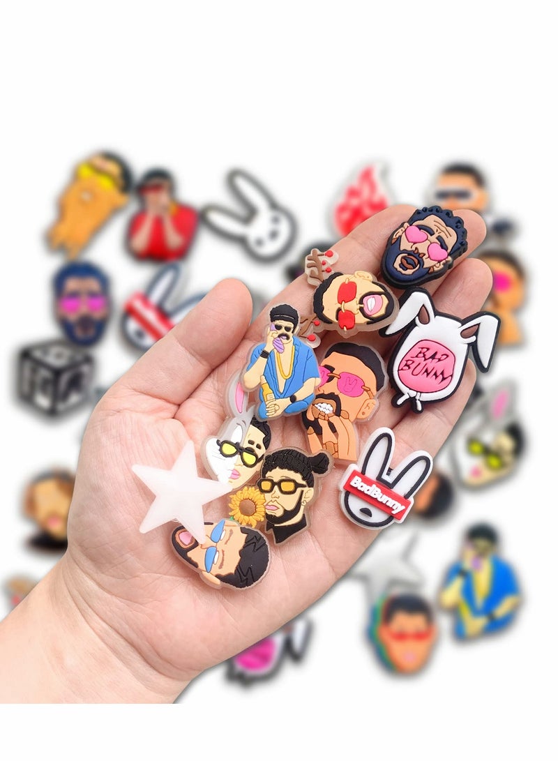 KASTWAVE Croc Charms Jibbitz, Bad Bunny Shoe Decoration Charms for Clog Sandals, Glow in the Dark Croc Pins Accessories for Unisex-Adult Kids Men Women Party Favor Gifts 49 Pcs - Image 3