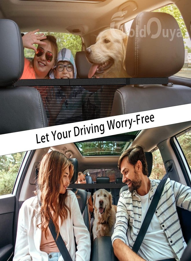 GoldOuya Car Dog Net Barrier, 21 x 21 in Adjustable Mesh Obstacle Car Dog Barrier Net Car Back Seat Pet Fence Car Pet Isolation Protective Network, Easy to Install and Clean - Image 2
