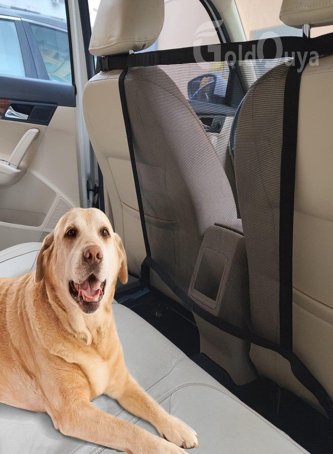 GoldOuya Car Dog Net Barrier, 21 x 21 in Adjustable Mesh Obstacle Car Dog Barrier Net Car Back Seat Pet Fence Car Pet Isolation Protective Network, Easy to Install and Clean - Image 1