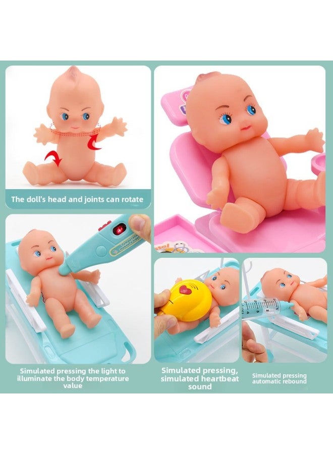 Doctor Small Toy Set Medical Kit Injection Nurse Boys Girls Children Stethoscope Baby-Color:50 Pieces Of Medical Equipment Set Standard Version (with 4 Sound And Light) 【blue】】 - Image 5