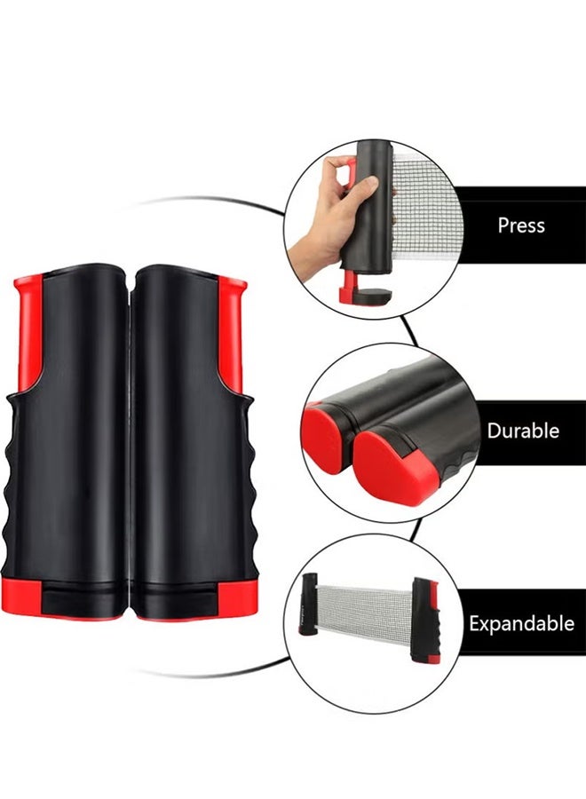 بكومور طقم تنس الطاولة محمول بينج بونج – شبكة قابلة للسحب + مضارب + كرات + حقيبة – لعبة متنقلة داخلية وخارجية - Image 2