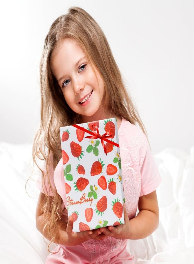 NEPOG Strawberry Wrapping Paper for Girls Kids Boys, Cute Flowers Sweet Strawberries Fruity Design 6 Sheets Folded Flat 20x28 inches per Sheet Gift Wrap for Birthday, Wedding, Baby Shower - Image 5