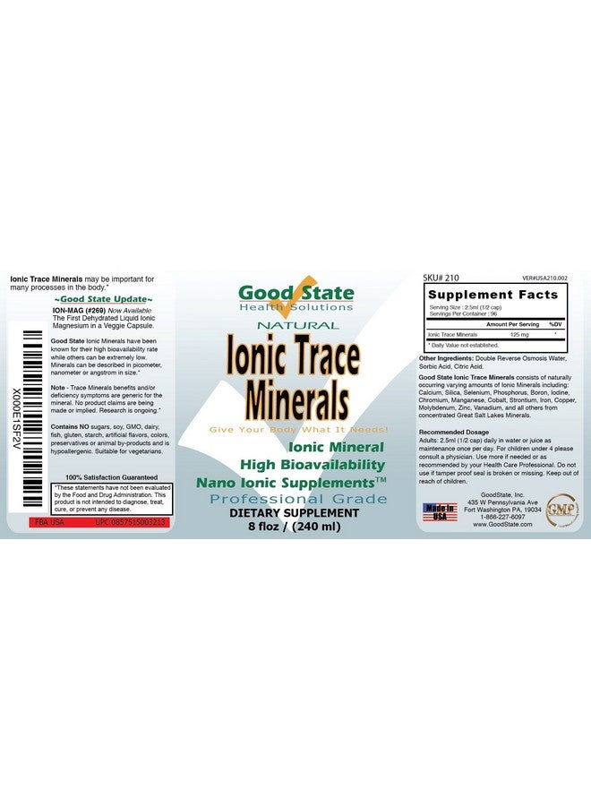 Good State Good State Liquid Ionic Trace Minerals (96 servings at 125 mg - 8 fl oz)  - Image 2