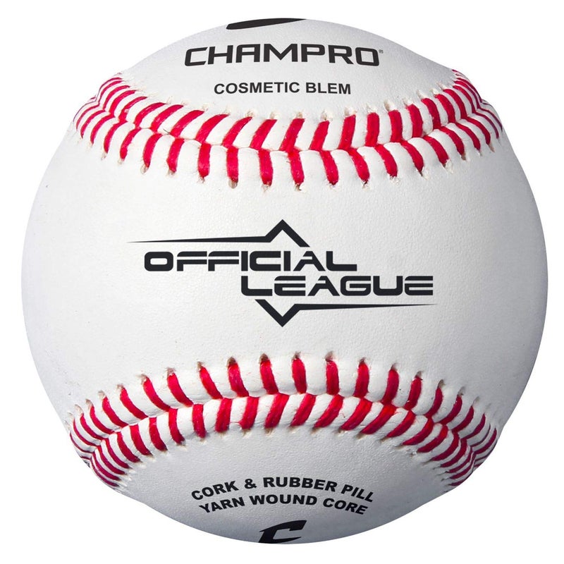 Champro Official League Leather Cover Baseballs with Cosmetic Blem 12 Pack