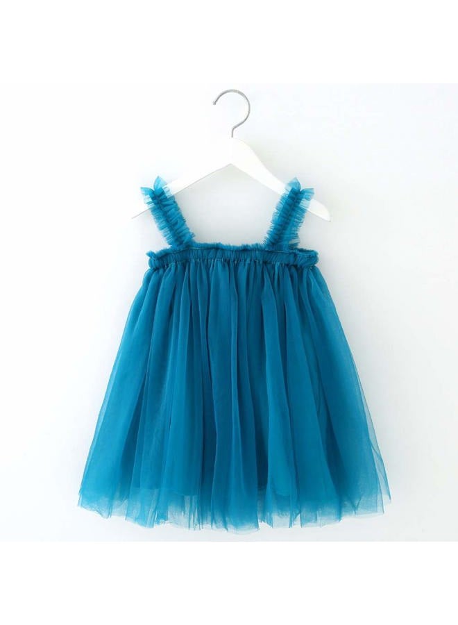 BGFKS Layered Tulle Tutu Dress for Toddler Girls,Baby Girl Rainbow Tutu Princess Skirt Set with Flower Headband.(Blue,9 Months) - Image 3