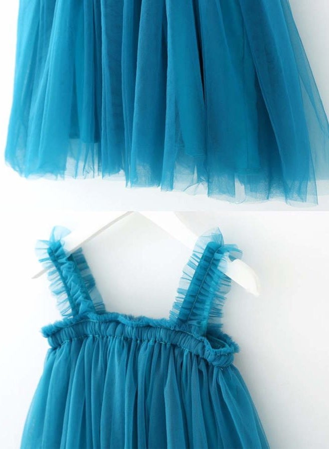 BGFKS Layered Tulle Tutu Dress for Toddler Girls,Baby Girl Rainbow Tutu Princess Skirt Set with Flower Headband.(Blue,9 Months) - Image 4