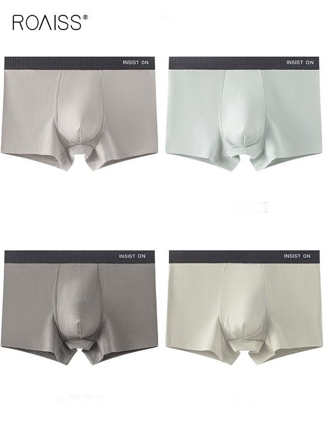 roaiss 3 PCS Antibacterial Boxer Shorts Men Underwear Men's Pure Cotton Breathable Non-marking Boxer Briefs Comfortable Skin-Friendly Not Stuffy - Image 1