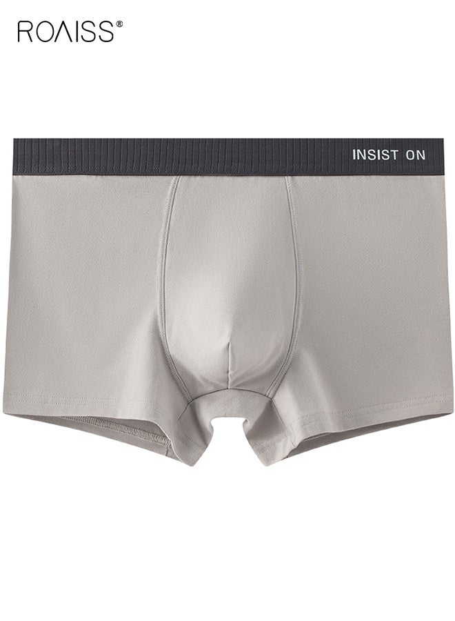 roaiss 3 PCS Antibacterial Boxer Shorts Men Underwear Men's Pure Cotton Breathable Non-marking Boxer Briefs Comfortable Skin-Friendly Not Stuffy - Image 5