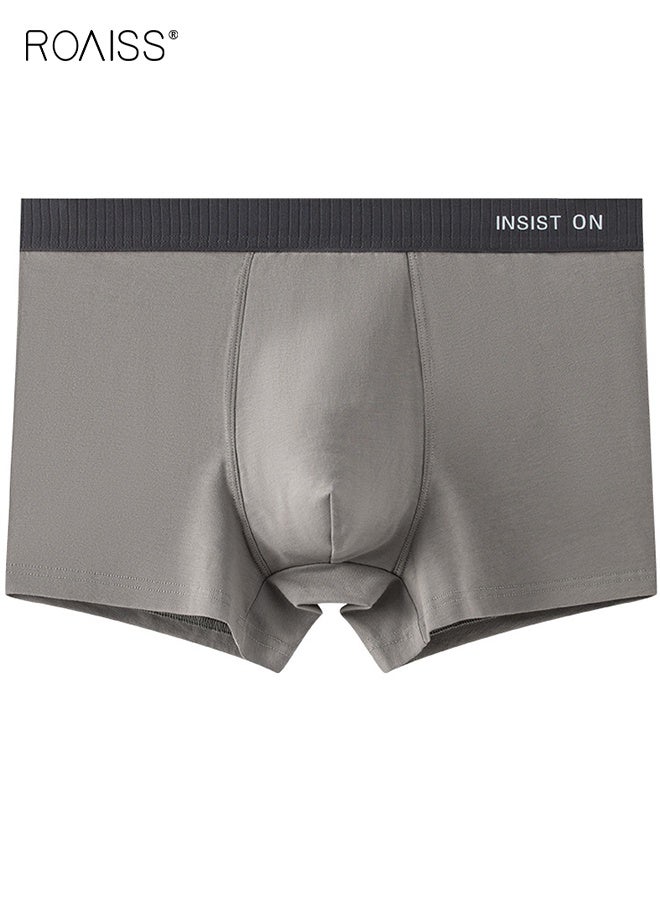 roaiss 3 PCS Antibacterial Boxer Shorts Men Underwear Men's Pure Cotton Breathable Non-marking Boxer Briefs Comfortable Skin-Friendly Not Stuffy - Image 2
