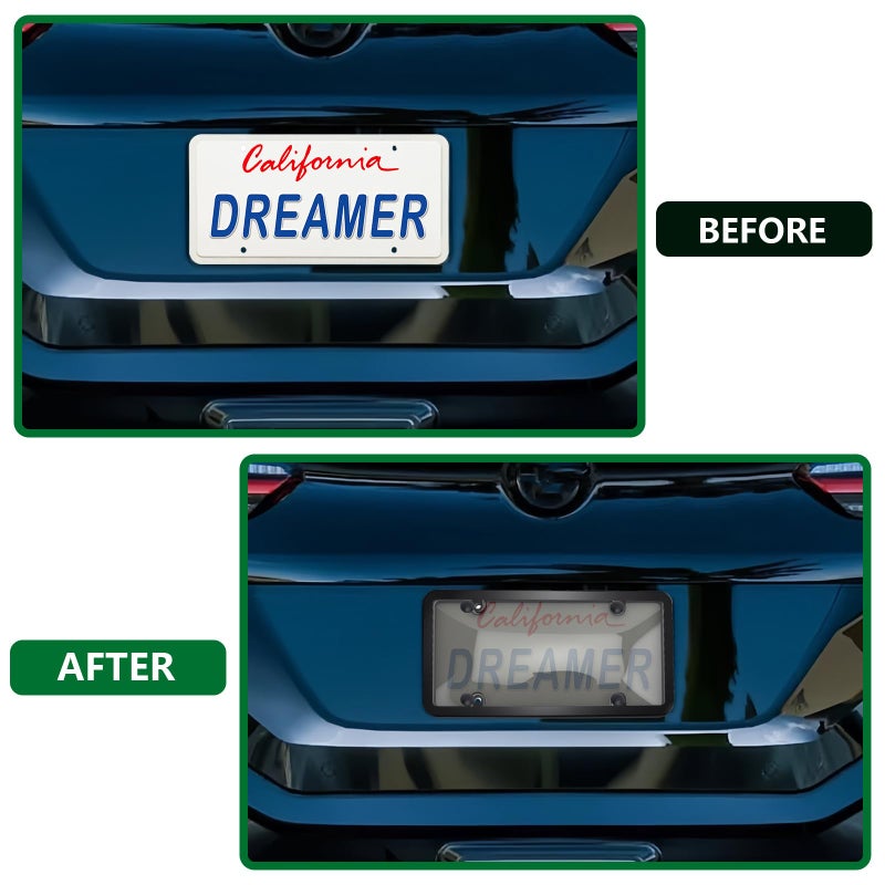 vvag 2 Pcs Clear License Plate Covers and Frames,Transparent License Plate Holders with Screws & Caps,Rust-Proof Auto Licenses Plates Protector Shields for Standard US Plates - Image 5