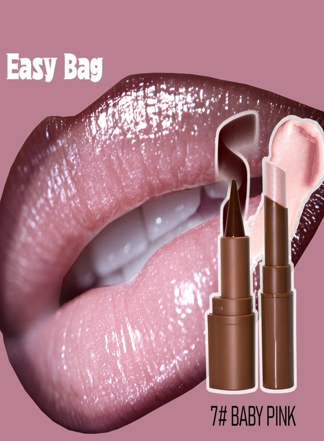 Erinde Nourishing Lip Gloss with Brown Lip Liner Lip Combo Sets, Solid Lip Gloss Jelly Lipstick High Shine, Nude Lip Kit with Lip Liner and Gloss for Women, Lightweight Long-Lasting Lipstick Makeup Gift, 07 - Image 2