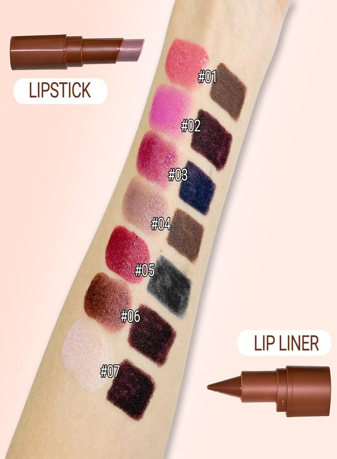 Erinde Nourishing Lip Gloss with Brown Lip Liner Lip Combo Sets, Solid Lip Gloss Jelly Lipstick High Shine, Nude Lip Kit with Lip Liner and Gloss for Women, Lightweight Long-Lasting Lipstick Makeup Gift, 07 - Image 4
