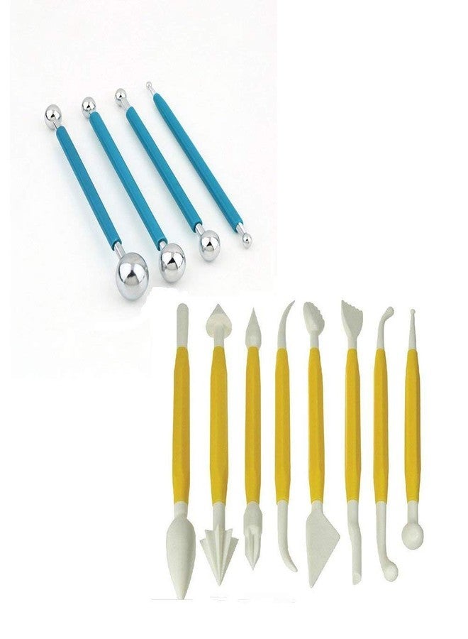 MASTER ROYAL BACKNCOOK TOOLS DIY Cake Tools, 8 pcs Plastic Modeling Tools Fondant Tools and 4pcs Metal Ball Fondant Cake Decorating Sugarcraft Gumpaste Flower Modelling Mold | MASTER ROYAL BACKNCOOK TOOLS | Amazing-Shops - Image 1