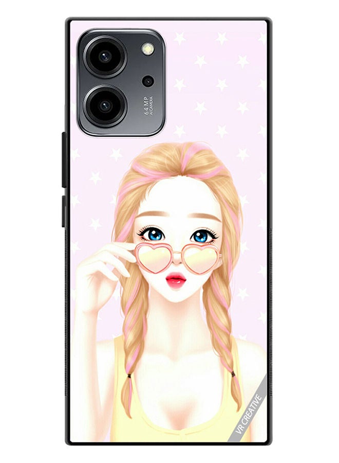VR CREATIVE Protective Case Cover For Honor 80 SE Heart Sunglass Girl Design Multicolour - Image 1