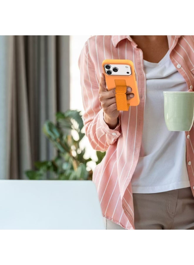 ليفيلو جراب مورفيكس المصنوع من السيليكون لهاتف آيفون 17 برو، رؤية بدون استخدام اليدين، بطانة داخلية من الألياف الدقيقة الحقيقية، حامل أفقي ورأسي، مصد مقاوم للصدمات، حواف مرتفعة للكاميرا والشاشة، تصميم نحيف - برتقالي - Image 5