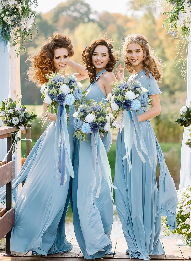 Excefore Handmade Fringe Chiffon Ribbon, 4 Rolls 3.8cm x 5 Yard(5m) Silk Like Ribbon Colorful Rustic Ribbon Set for Wedding Invitations, Bridal Bouquets, Gifts Wrapping, DIY Crafts - Image 4