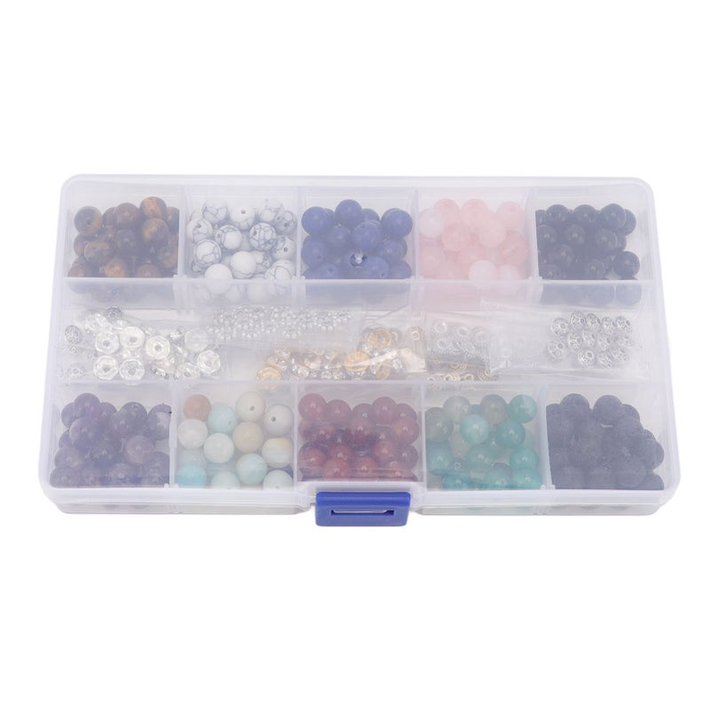 240pcs Lava Rock Stone Beads Kit 10 Styles Multicolors 8mm Diameter for DIY Bracelet Jewelry Making - Image 2