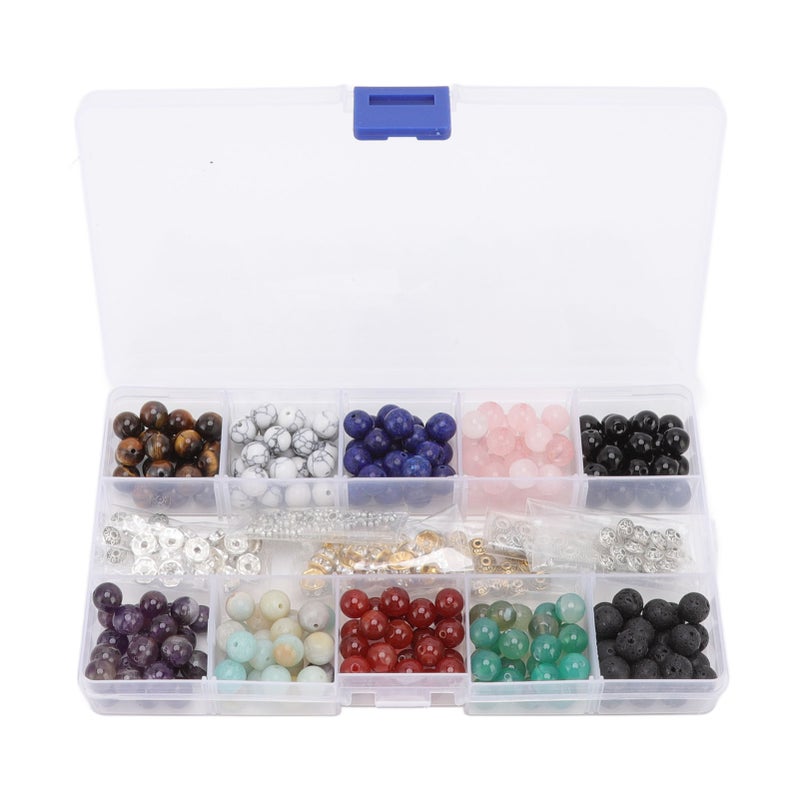 240pcs Lava Rock Stone Beads Kit 10 Styles Multicolors 8mm Diameter for DIY Bracelet Jewelry Making - Image 5
