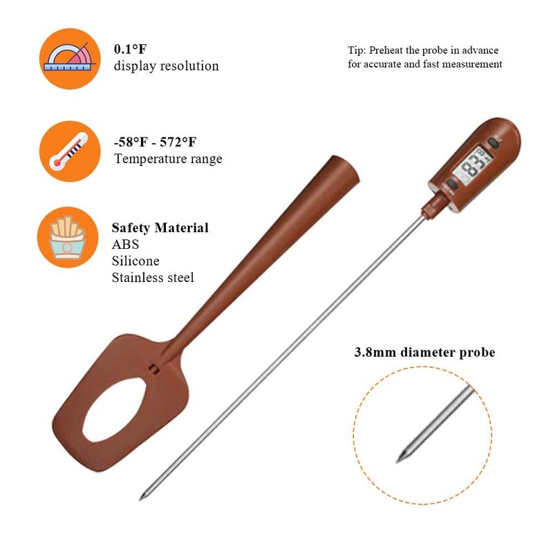 LightBeam HUOZHI Digital LCD Candy Spatula Thermometer, Instant Read Meat & Candy Thermometer Temperature Reader & Stirrer in One BPA Free Food Grade Silicone - Image 4