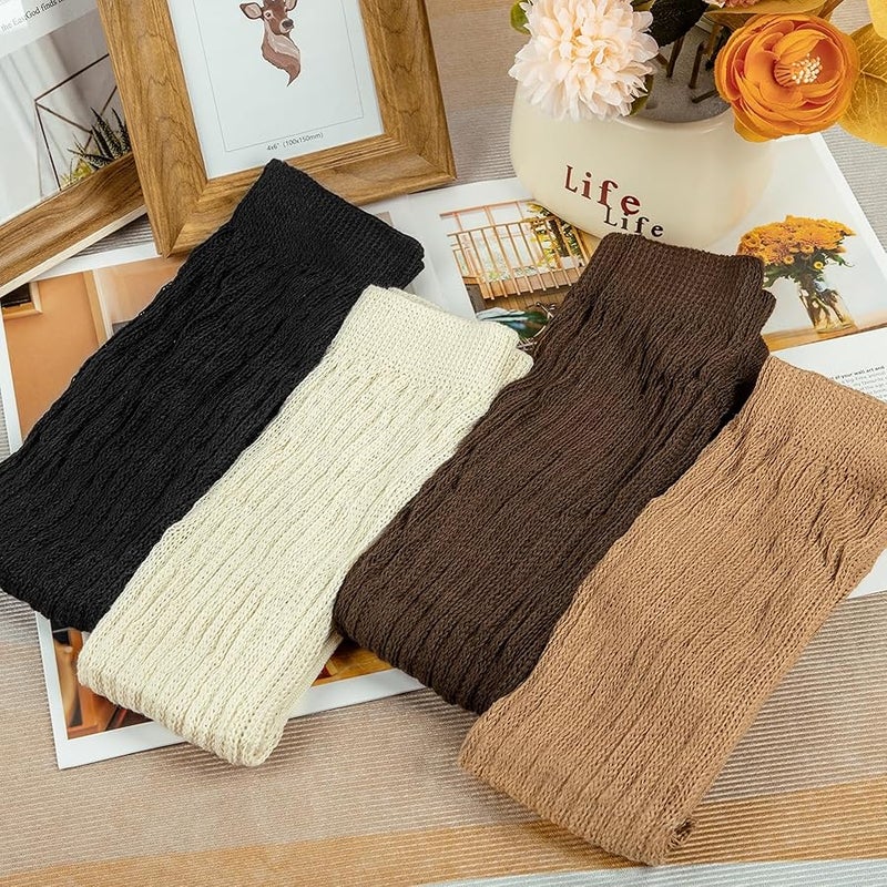 Justay 4 Pairs Slouchy Socks for Women, Scrunch Boot Long Knee High Knit Tube Athletic Slouch Socks for Woman - Image 2