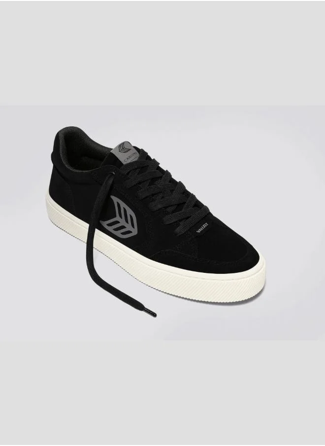 كاريوما VALLELY Black Suede Steel Grey Logo Sneaker