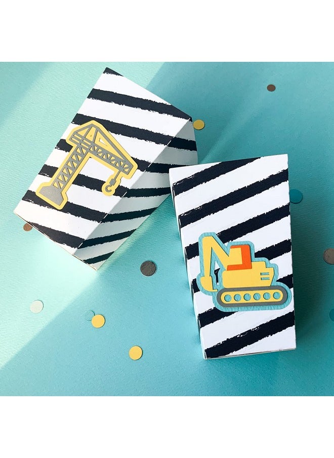 Pinfliers Pinfliers Construction Theme Birthday Decoration, Paper Popcorn Box for Party, Construction Popcorn Boxes/Tub for Kids Birthday Party Table Decoration Items, 10 Pieces in a Set, Multicolor  - Image 1