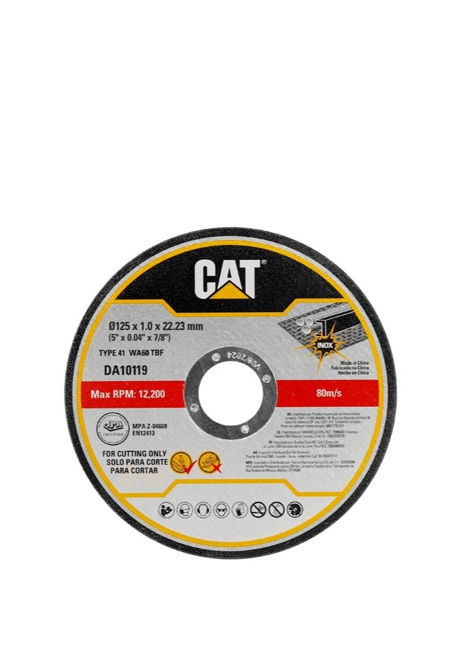 كاتربلر CAT DA10119 قرص القطع المعدني المسطح والإينوكس Ø125(5") × 1 مم 10قطعة 