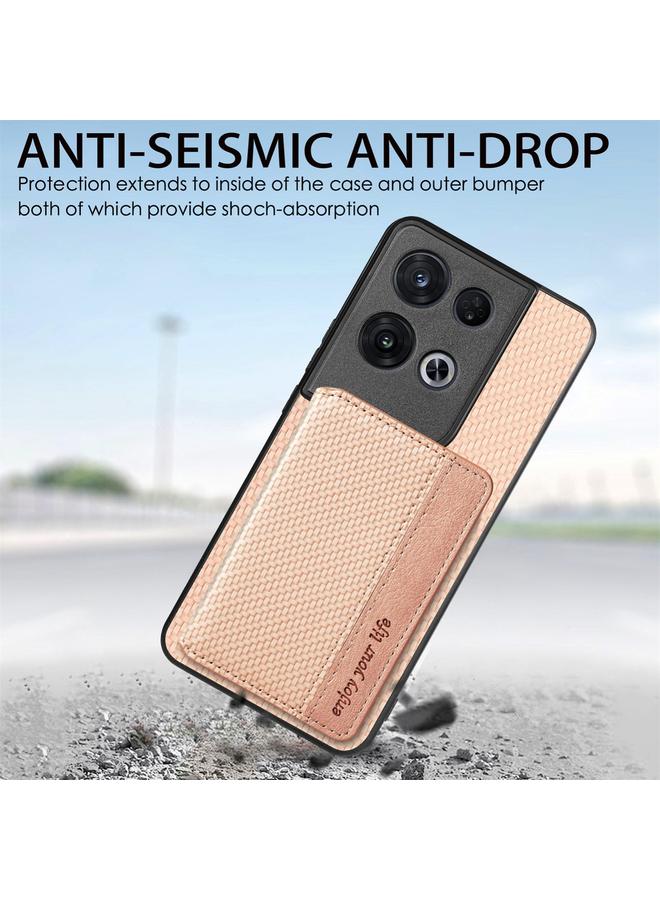 اس-توب جراب هاتف OPPO Reno 8 Pro مصنوع من ألياف الكربون وحقيبة بطاقات مغناطيسية - Image 4