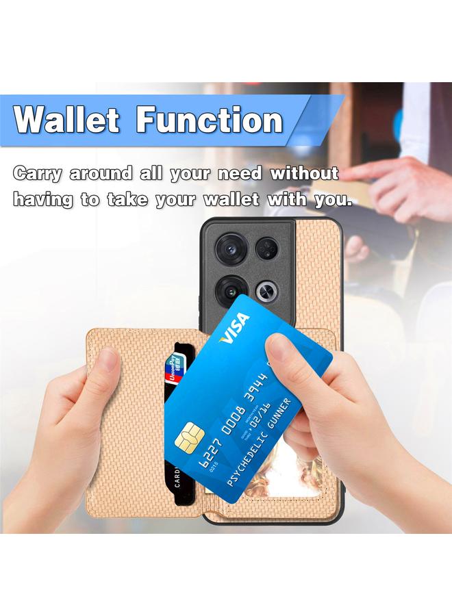 اس-توب جراب هاتف OPPO Reno 8 Pro مصنوع من ألياف الكربون وحقيبة بطاقات مغناطيسية - Image 5