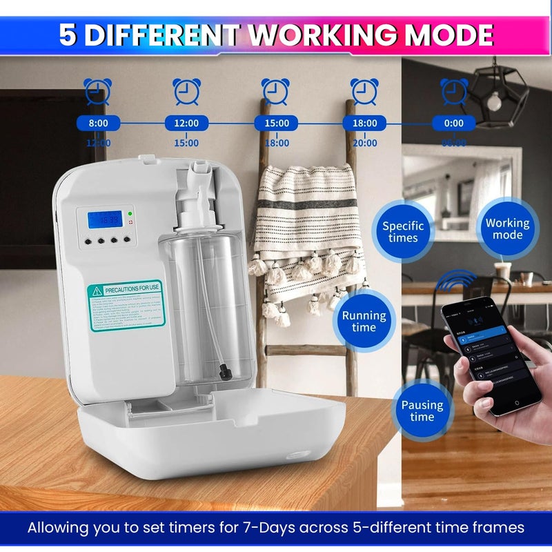 amiciSmart Bluetooth Aroma Diffuser Waterless Essential Oil Diffuser with Cold Air Diffusion Technology 400ml Capacity Programmable Timer Schedule - Image 5