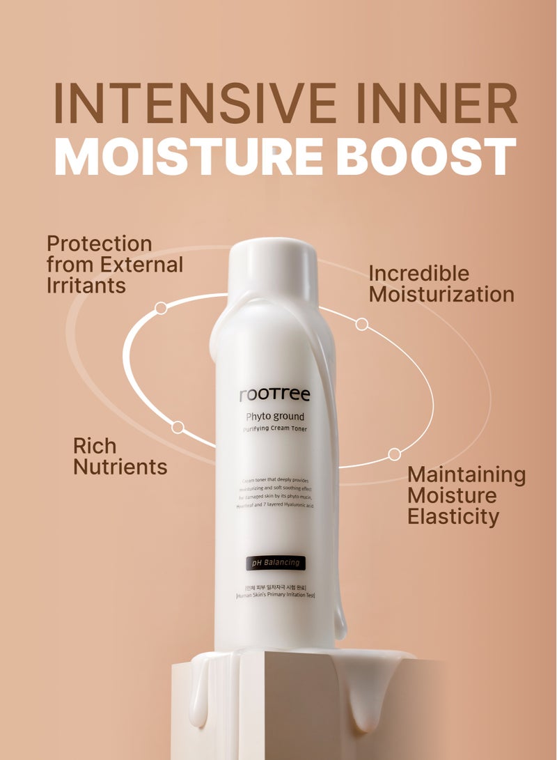 rootree Phyto ground Purifying Cream Toner - Korean Skin Care, Deep Moistruising and Nourishing,  Face Care, Vegan & Cruelty Free - Image 4