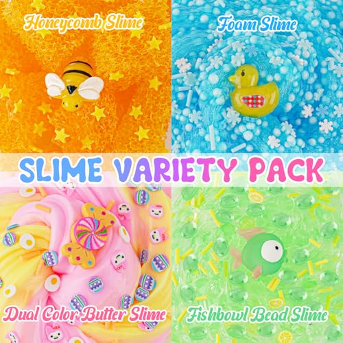 Okaybee Slime Variety Pack Different Textures 8 x 100ml Slimes Kit Include Cloud Clear Butter Slime Slimes Party Favors for Kids Birthday Easter Halloween Boys Girls Gift - Image 5