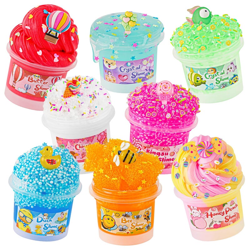 Okaybee Slime Variety Pack Different Textures 8 x 100ml Slimes Kit Include Cloud Clear Butter Slime Slimes Party Favors for Kids Birthday Easter Halloween Boys Girls Gift - Image 3