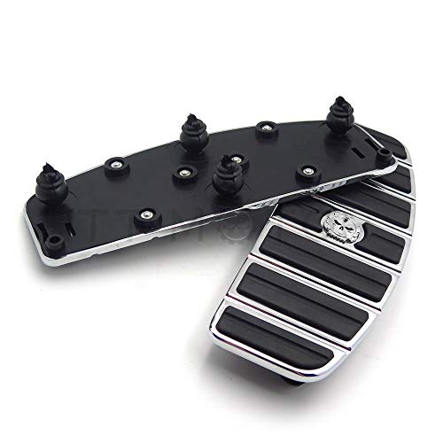 XKH-MOTO XKH- Motorcycle Chrome Skull Zombie Rider Footboard Insert Kit- Traditional D Shape Compatible with TOURING FLHT FLT FLTR FLHR FLHS SOFTAIL FLSTC FLSTN FLSTF FLSTS [B01AVGXAFE] - Image 3