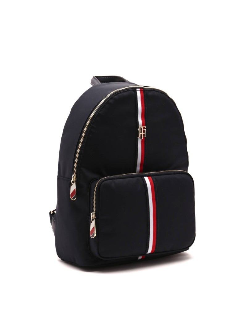 Tommy Hilfiger Denim حقيبة ظهر مدرسية تومي هيلفيغر، حقيبة ظهر كاجوال متعددة الأقسام للنساء، لون أسود - Image 4