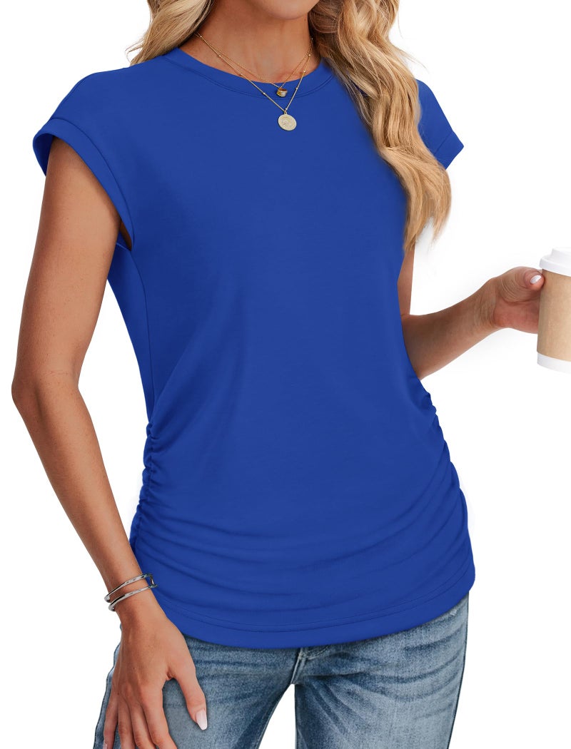 SAMPEEL Womens Clothes Summer 2026 Business Casual Tops Trendy Teacher Shirts Office Work Royal Blue M - Image 3