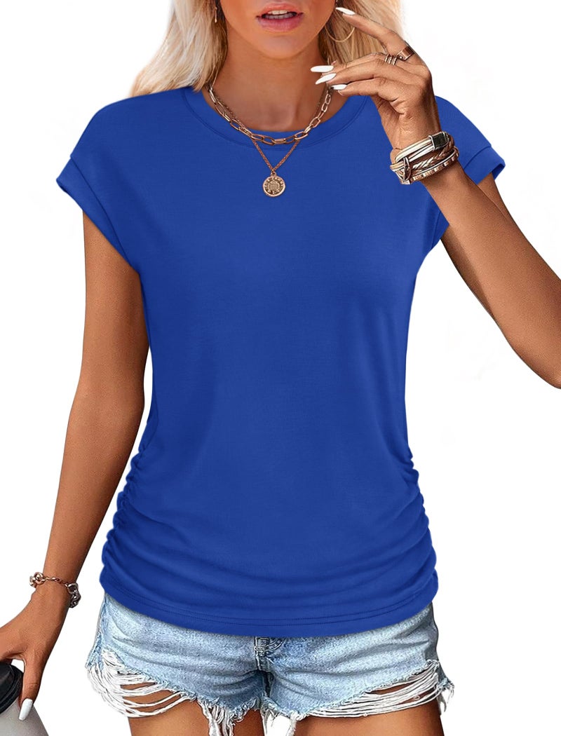 SAMPEEL Womens Clothes Summer 2026 Business Casual Tops Trendy Teacher Shirts Office Work Royal Blue M - Image 2