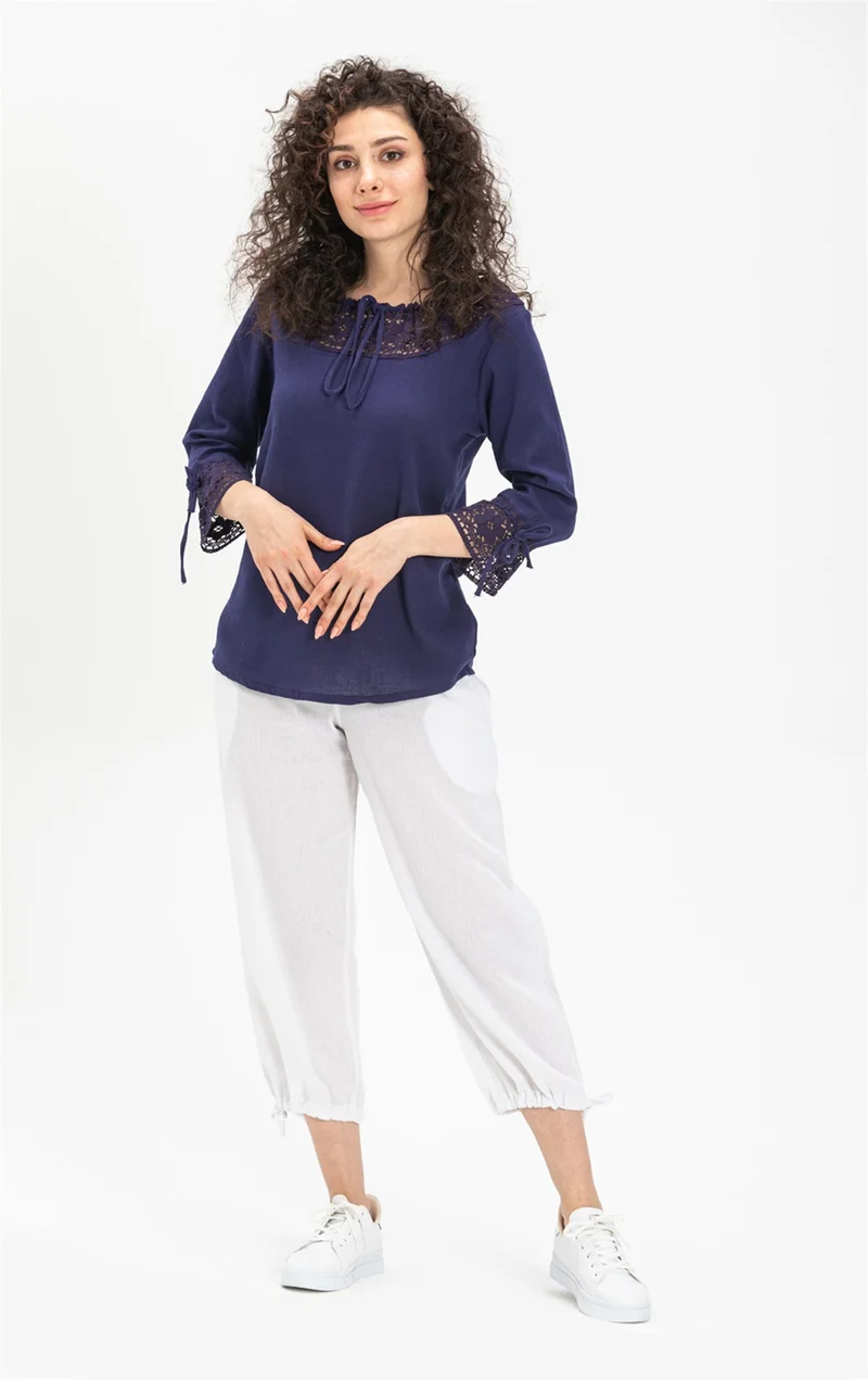 Eliş Şile Bezi Zehra Şile Cloth Blouse Purple Purple