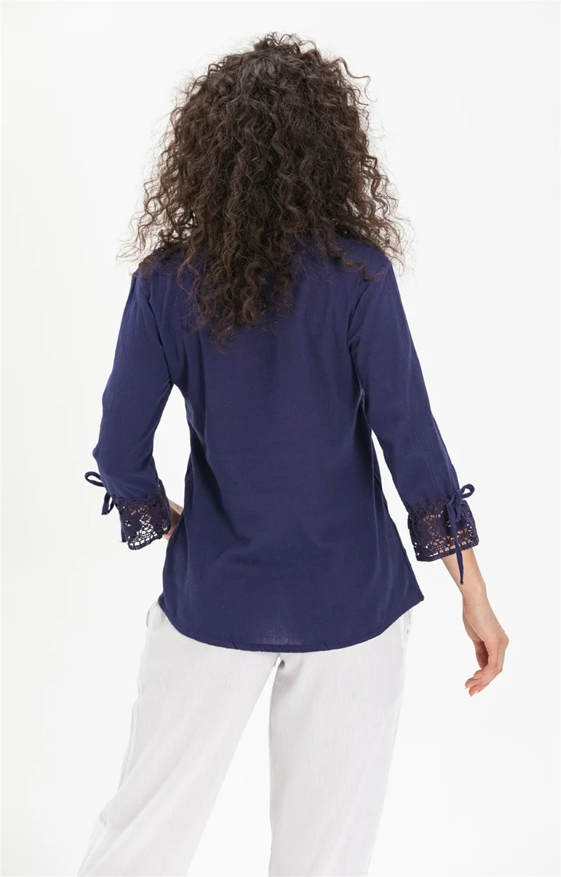 Eliş Şile Bezi Zehra Şile Cloth Blouse Purple Purple