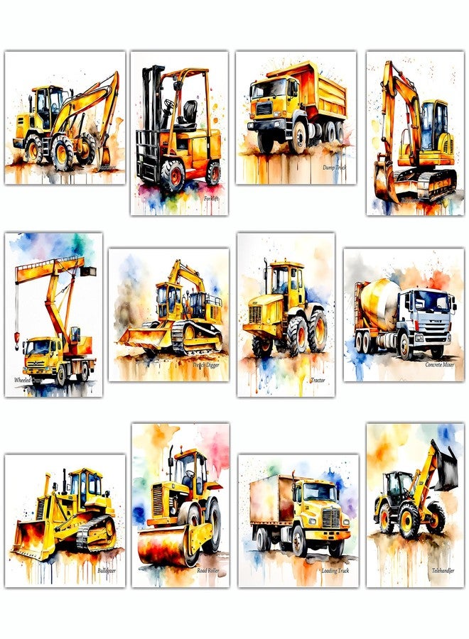 PARTH IMPEX Construction Room Decor for Boys - Dump Truck Tractor Wall Art, Construction Nursery Decor, Tractor Pictures Car Vehicle Prints Transportation Posters for Teen Guys Men Cave - 8x10 UNFRAMED Photos - Image 1