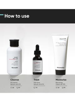 MINIMALIST Minimalist Anti Acne Kit Skincare Routine Kit for Unisex Face Wash Moisturizer and Serum Combo  - Image 2