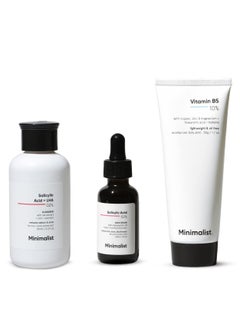 MINIMALIST Minimalist Anti Acne Kit Skincare Routine Kit for Unisex Face Wash Moisturizer and Serum Combo  - Image 1