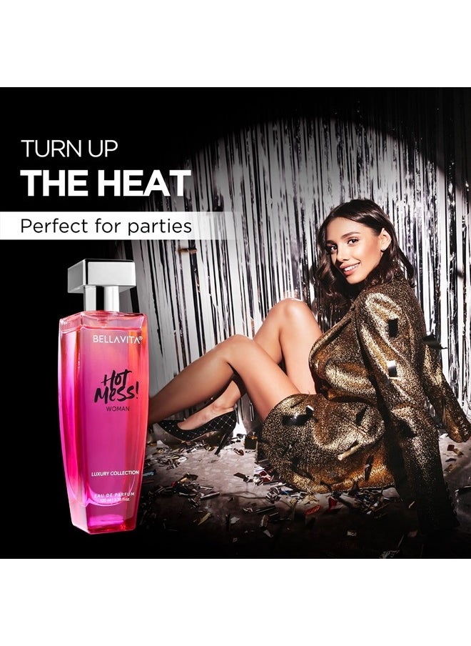 Bella Vita Luxury - Hot Mess Eau de Parfum (3.4 fl.oz.) - Refreshing perfume for women. Notes include lemon, orange, Freesia, patchouli, and musk. Family: Citrus, Oud, and Woody. Vegan & Cruelty-Free - Image 1