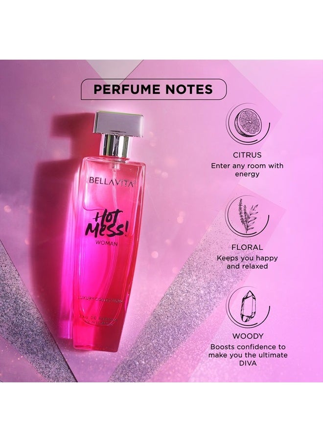 Bella Vita Luxury - Hot Mess Eau de Parfum (3.4 fl.oz.) - Refreshing perfume for women. Notes include lemon, orange, Freesia, patchouli, and musk. Family: Citrus, Oud, and Woody. Vegan & Cruelty-Free - Image 1