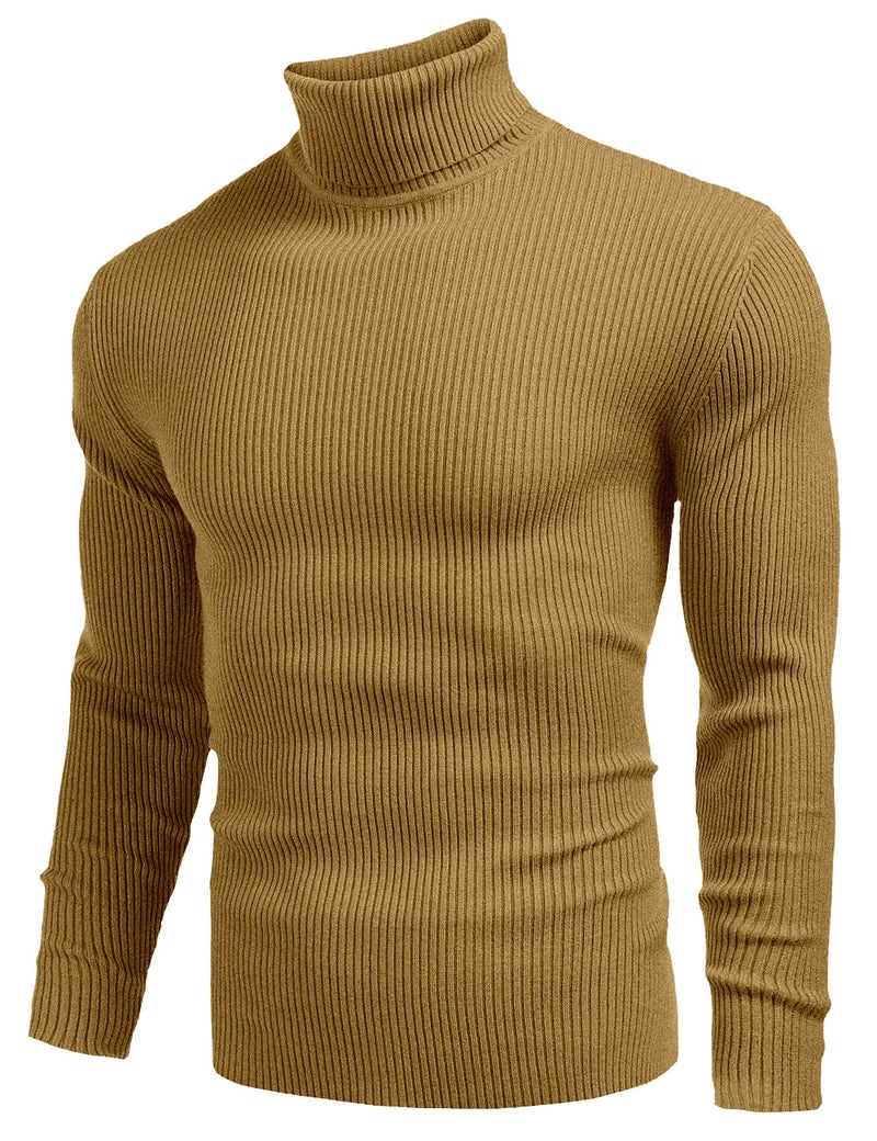 NORTHWIND Men's High and Turtle Neck Cotton T-Shirt (Dark Khaki, X-Large), Sweater - Image 2