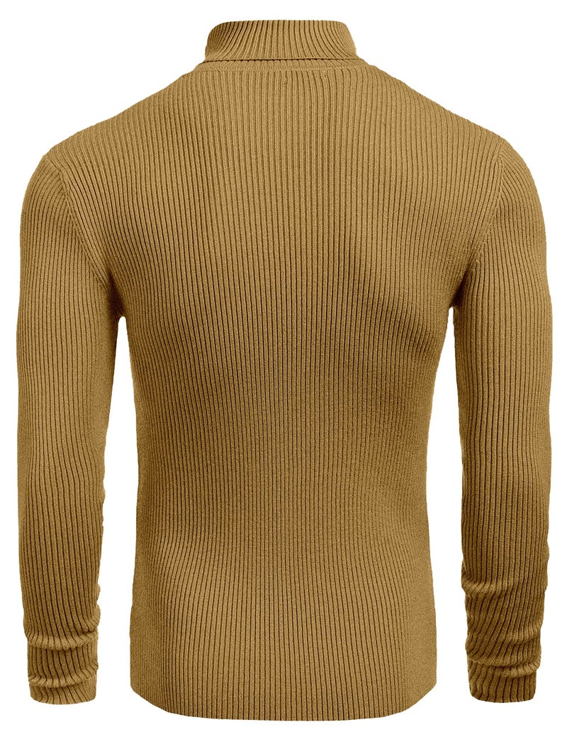 NORTHWIND Men's High and Turtle Neck Cotton T-Shirt (Dark Khaki, X-Large), Sweater - Image 3