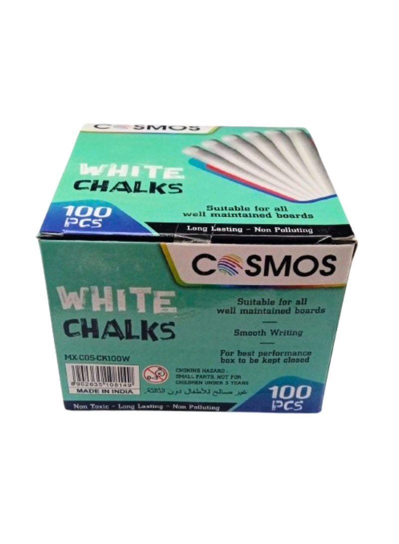 COSMOS Colored & White Chalks ( 100 pieces/bx) - Image 1
