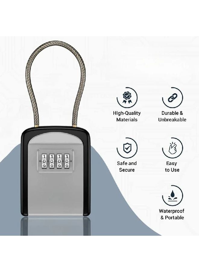 Waterproof Key Lock Box 4 Digit Resettable Personalized Code Weatherproof Design 1 Quantity - Image 5