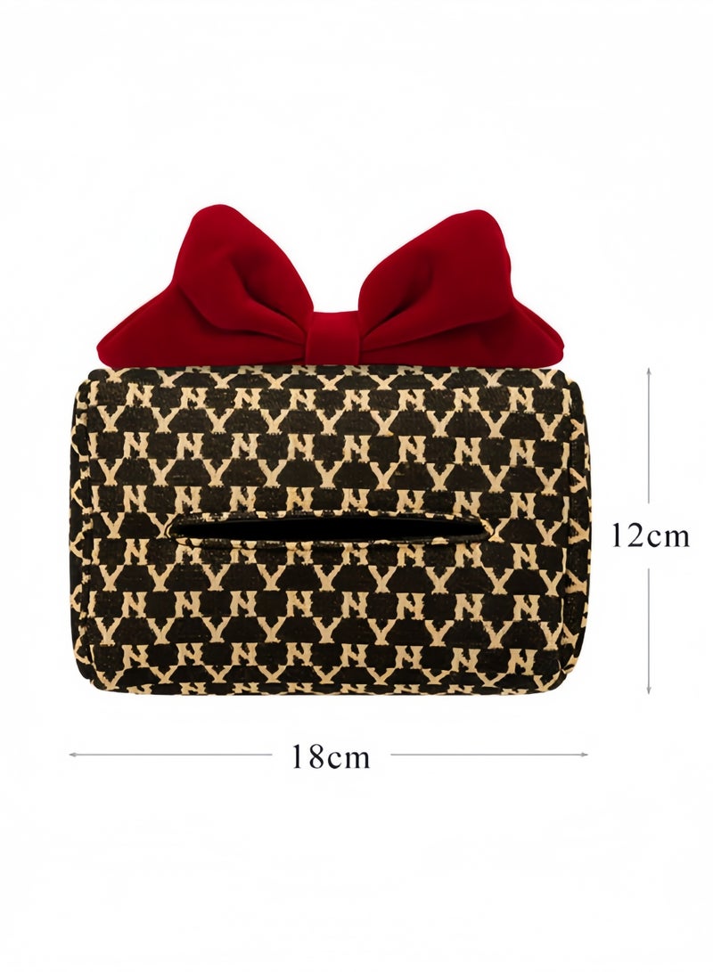 Car tissue box bow car armrest box, car seat hanging paper box, fashionable and practical high-end car tissue storage box - Image 5