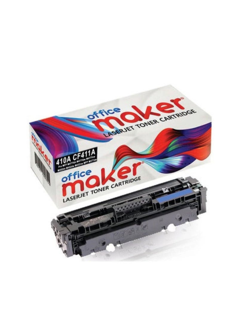 Office Maker 410A CF411A Laserjet Toner Cartridge for Printer cyan  - Image 1
